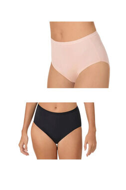 Comfort Code Women's 2pk Smooth Brief Black/Peach -